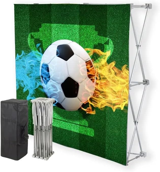 Onegyit Velcro Banner Stand, Foldable Pop Up Velcro Stand, Customized Graphic Backdrop